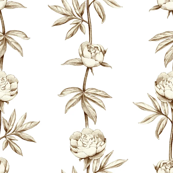 Peony flowers pattern — Stock Photo, Image