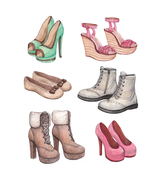 Aquarell Schuhe Illustration — Stockfoto