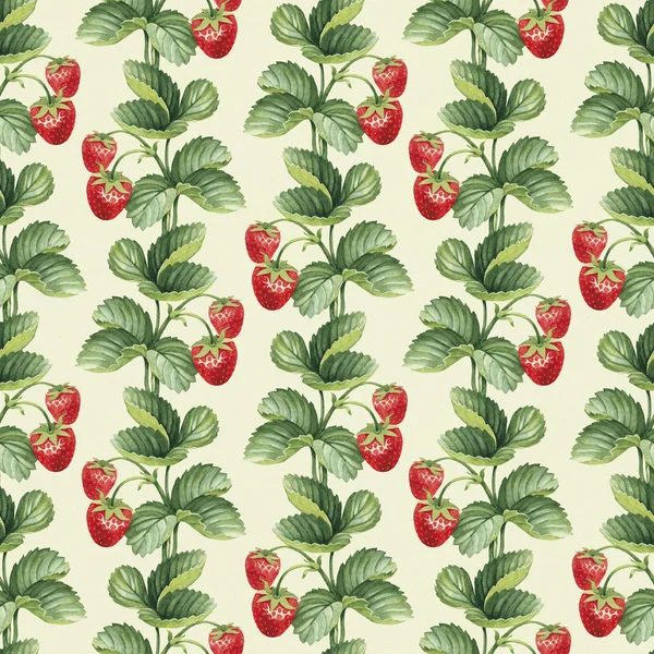 Seamless pattern with strawberry bush — Stock Photo, Image