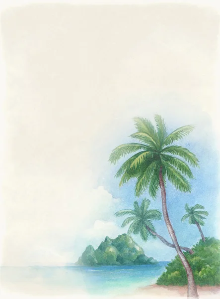 Background with tropical beach — Stock Photo, Image