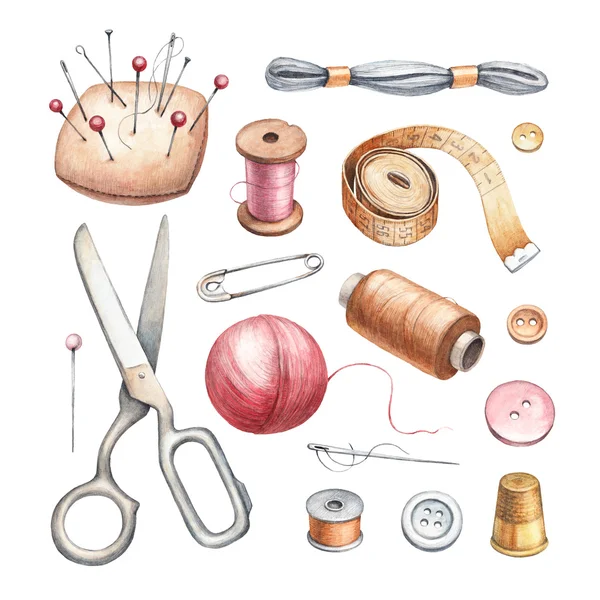 Illustrations d'outils à coudre — Photo