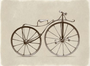 Retro Bisiklet karakalem