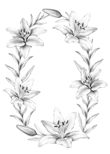 Фон з малюнком квітів лілій. Ідеально підходить для привітання — стокове фото