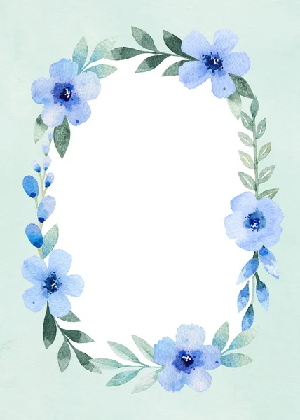 Moldura floral aquarela. Perfeito para cartão de felicitações ou convite — Fotografia de Stock