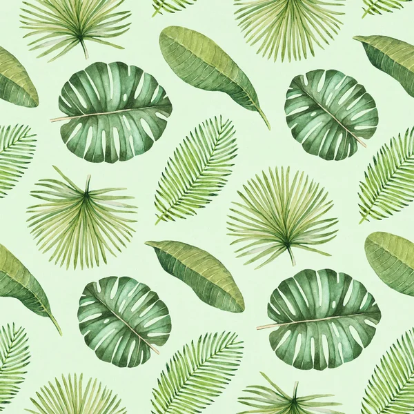 Watercolor seamless tropical pattern — Stock Photo, Image