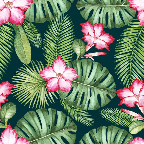 Aquarelle motif tropical sans couture — Photo