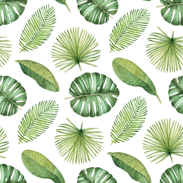 Watercolor seamless tropical pattern — Stock Photo, Image