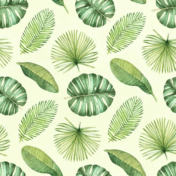 Watercolor seamless tropical pattern — Stock Photo, Image