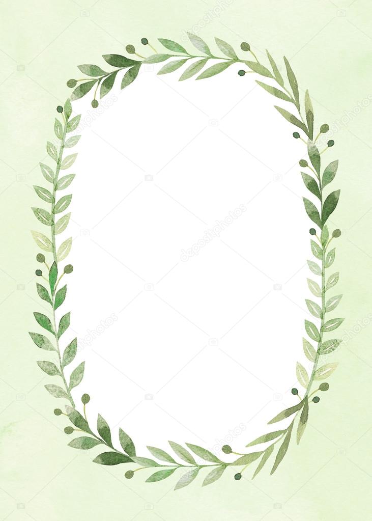 Watercolor floral frame. Perfect for greeting card or invitation