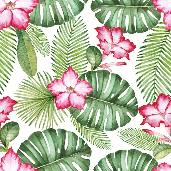 Watercolor seamless tropical pattern — Stock Photo, Image