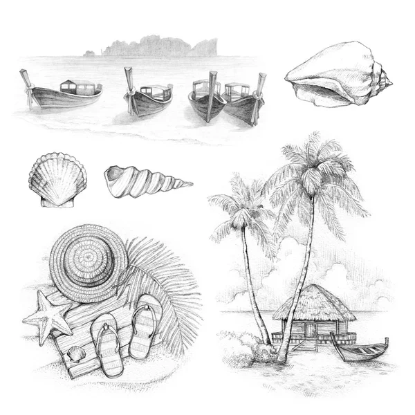 Ilustraciones de un paraíso tropical — Foto de Stock