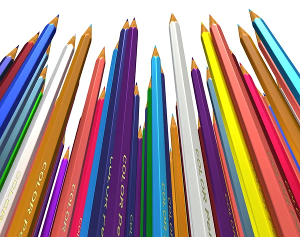Μεγάλη ομάδα χρωματιστά μολύβια. — Φωτογραφία Αρχείου