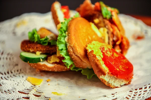 Groep van hamburger fast food. — Stockfoto