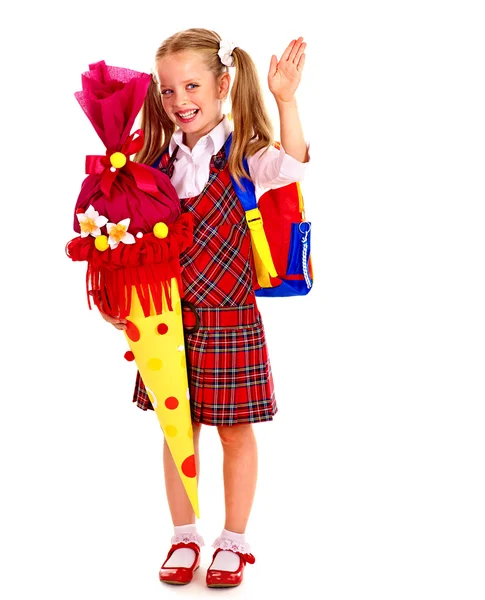 Child with school cone. — Stock Photo, Image