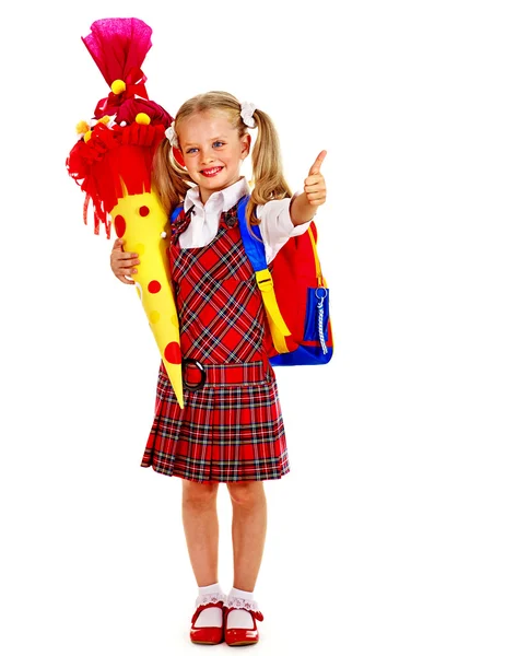 Child with school cone. — Stock Photo, Image