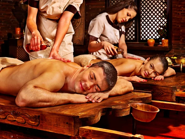 Couple having spa treatment. — Stock Photo, Image