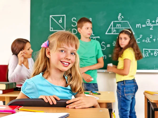 School children with teacher. Stock Photo