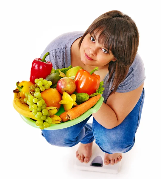 Woman weight loss on scales. — Stock Photo, Image