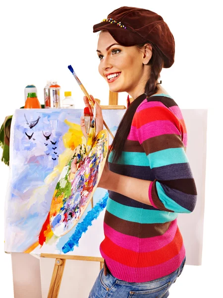 Female artist at work. — Stock Photo, Image