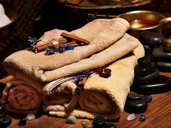 Ayurvediskt spa massage stilleben — Stockfoto