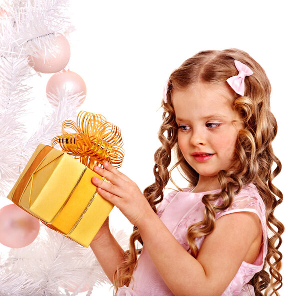 Child with gift box