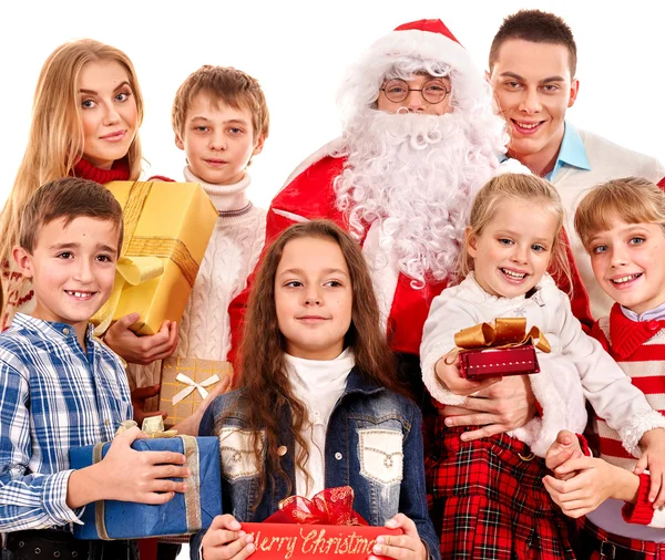Çocuklar Noel Baba ile. — Stok fotoğraf