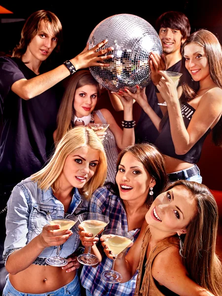 Girls holding disco ball — Stock Photo, Image