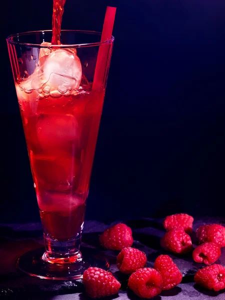 Röda hallon cocktail — Stockfoto