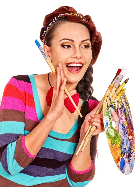 Female artist at work. — Stock Photo, Image