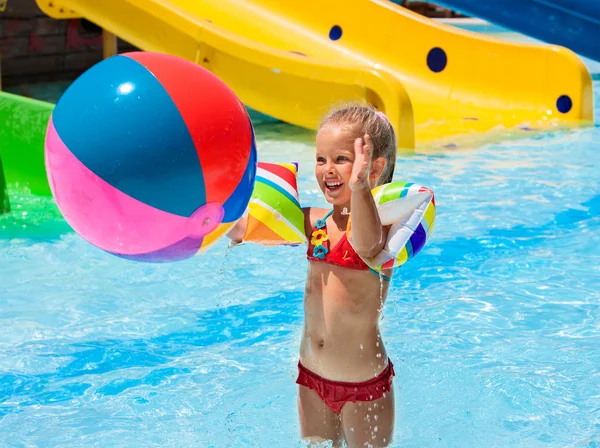 Child on water slide — Stock Photo, Image