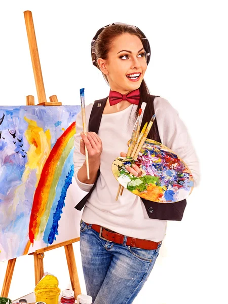 Female artist at work. — Stock Photo, Image