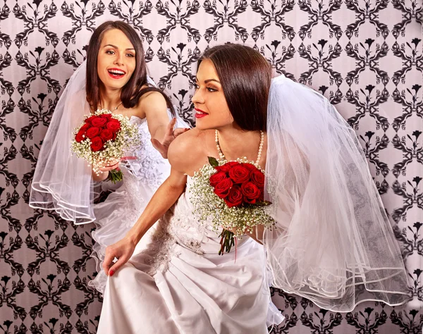 Bröllop av lesbisk flickor — Stockfoto