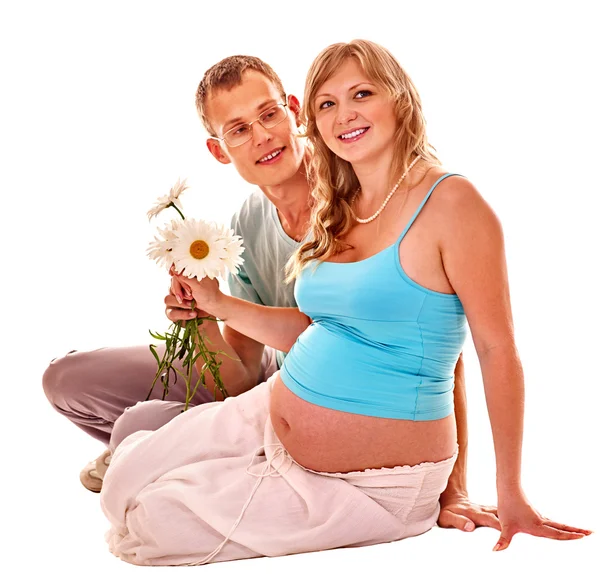 Donna incinta con marito. — Foto Stock