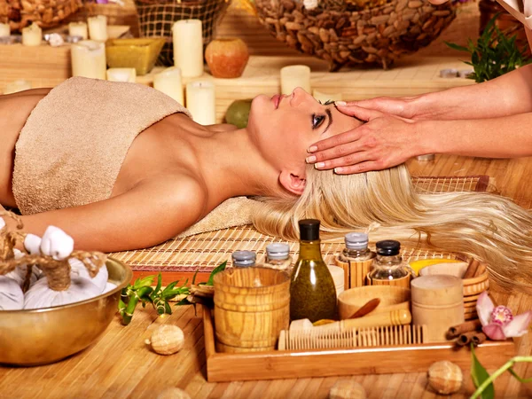 Woman getting  facial massage . — Stock Photo, Image