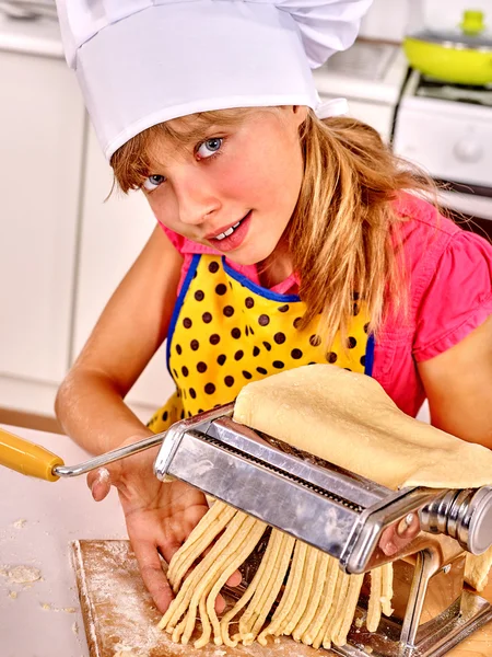 Child making pasta. — Stock Photo, Image