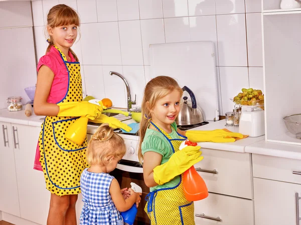 Children cooking at kitchen. — Stock Photo, Image