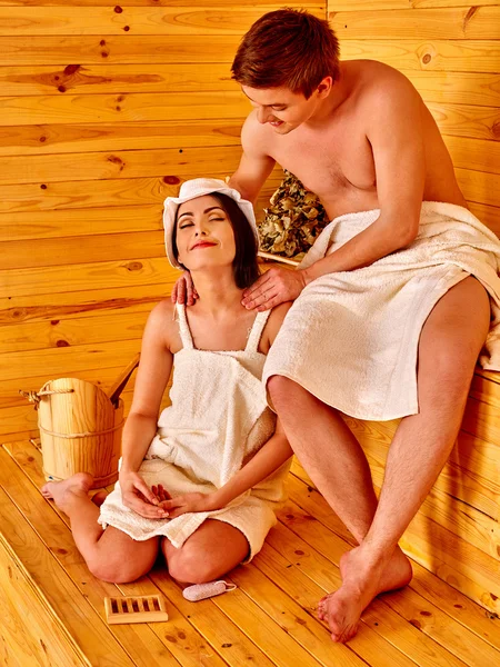 Groep mensen op sauna. — Stockfoto