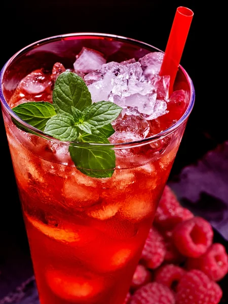 Red cocktail with berry and mint — Stock Photo, Image