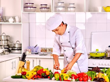 adam şapka şef pişirme.