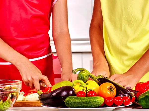 Childrens hands cooking at kitchen. — Stock Photo, Image