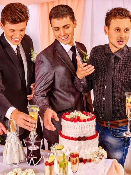 Group men people at stage party . — Stock Photo, Image