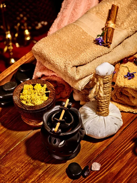 Ayurvedic spa massage still life — Stock Photo, Image