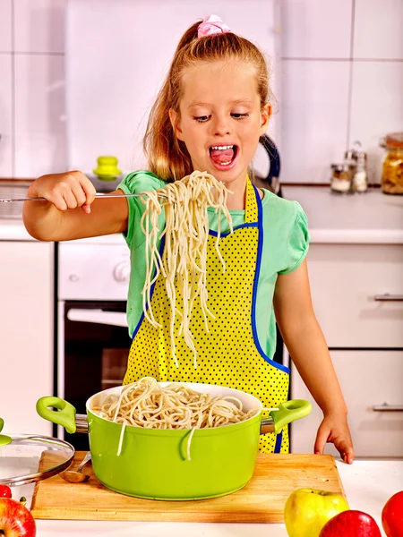 Kid  cooking at kitchen. — 图库照片