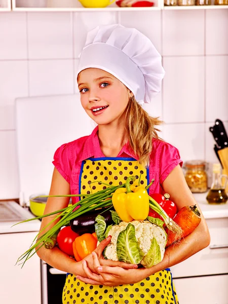 Child cookes at kitchen. — Stock Photo, Image