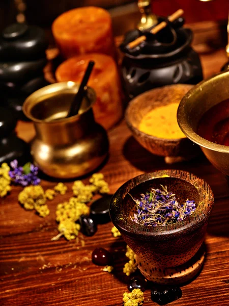 Massaggio ayurvedico spa still life — Foto Stock