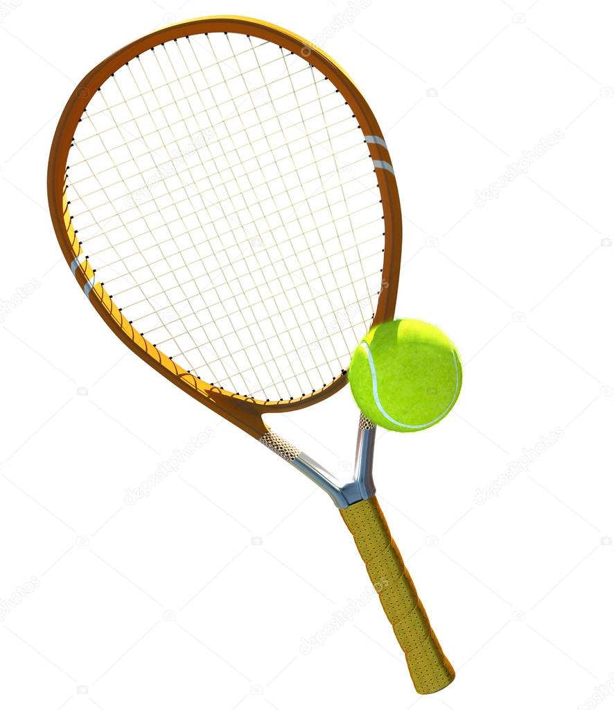 tennis ball and racket