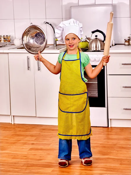 Child cooking at kitchen. — Stock Photo, Image