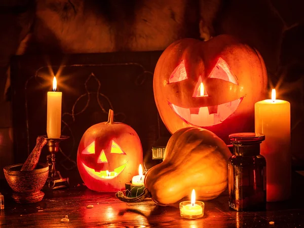 Lanterne di zucca di Halloween — Foto Stock