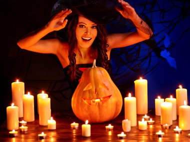 jack o'lantern cadı kadın.