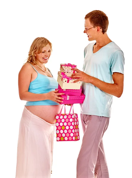 Pregnant woman with man. — Stock Photo, Image